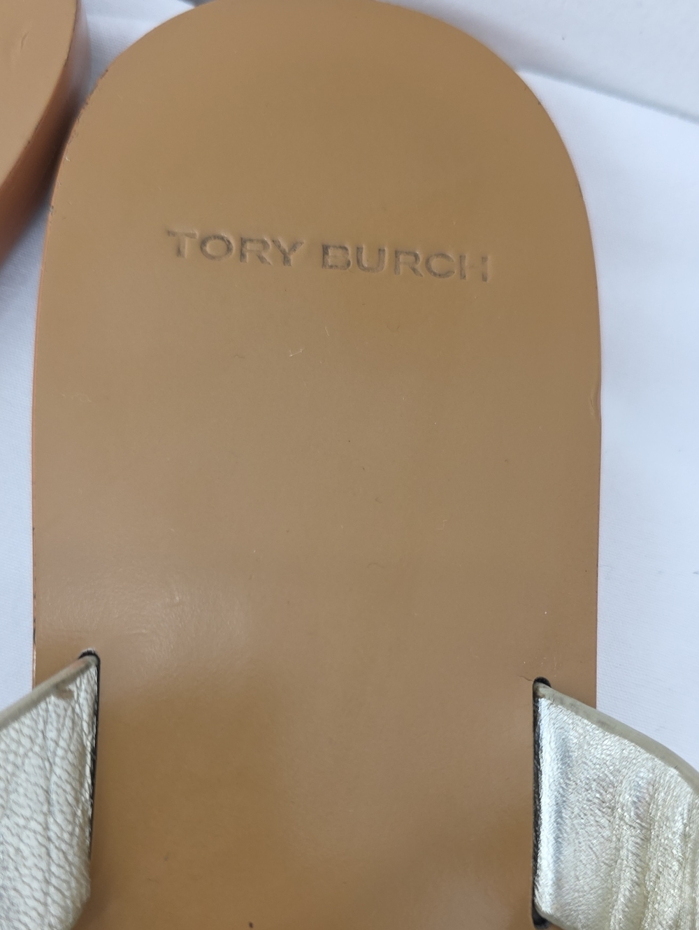 Tory Burch Manon Thong Sandal Spark Gold Size 8.5 B - Picture 6 of 12